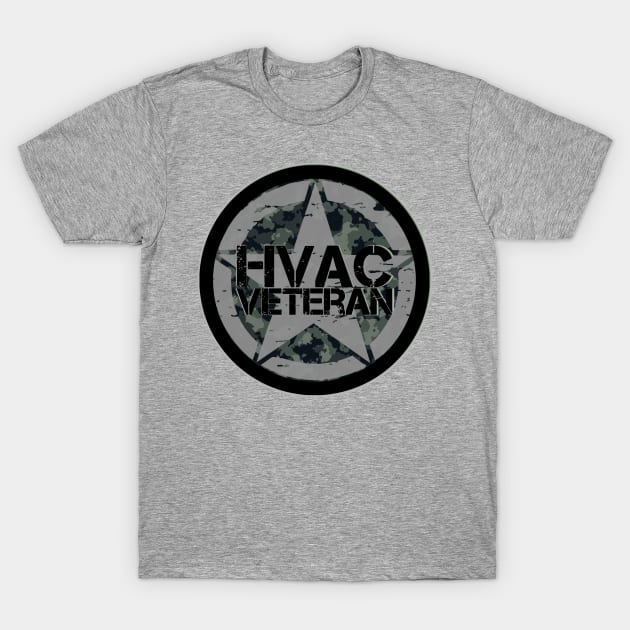 Hvac Veteran Tech Grey Camo T-Shirt by The Hvac Gang